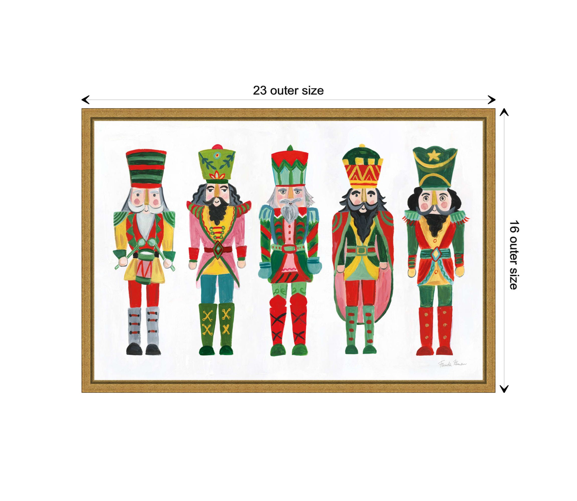 Holiday Nutcrackers I Framed Canvas Wall Art Print