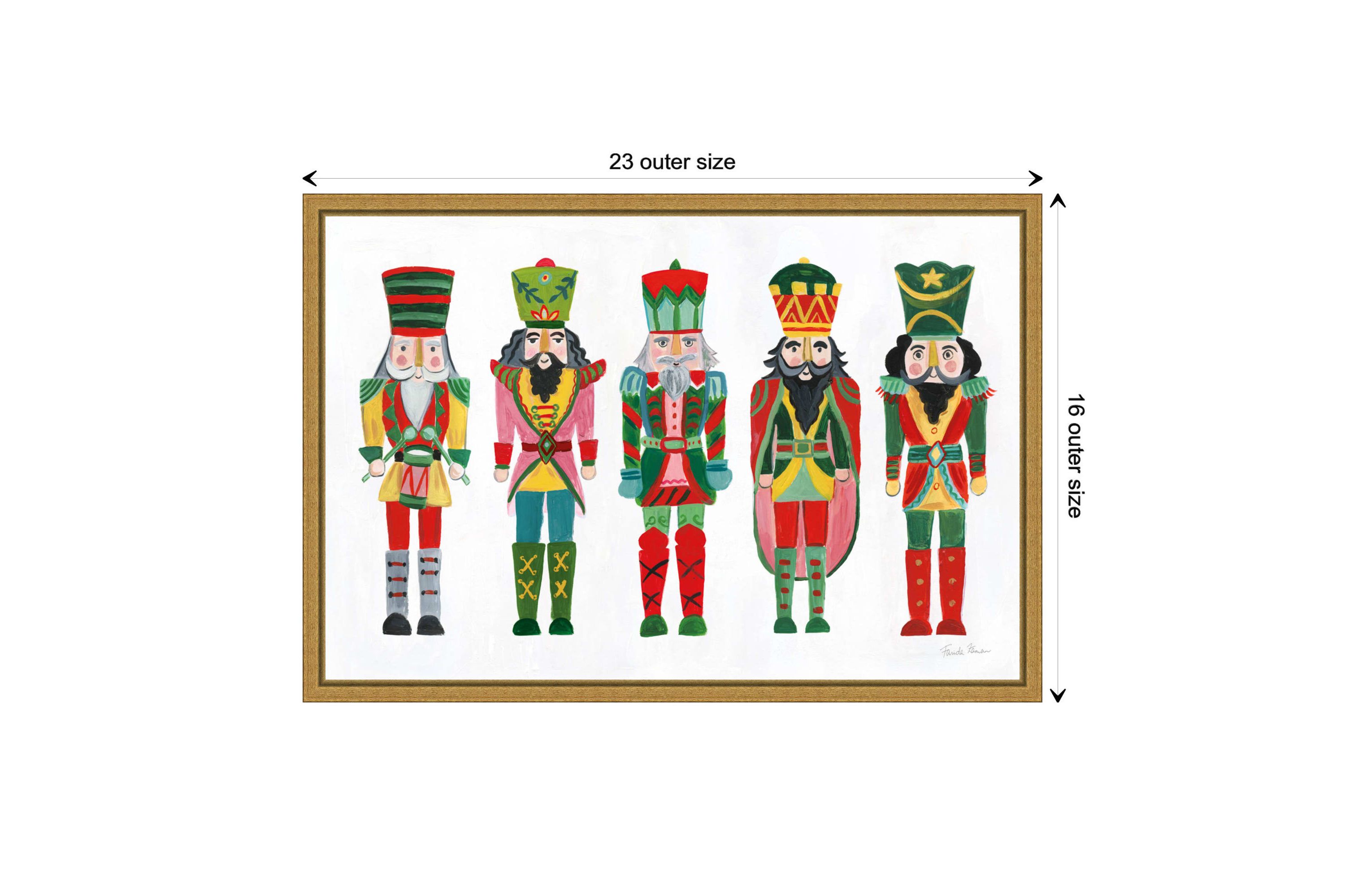 Holiday Nutcrackers I Framed Canvas Wall Art Print