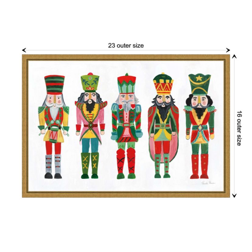 Holiday Nutcrackers I Framed Canvas Wall Art Print