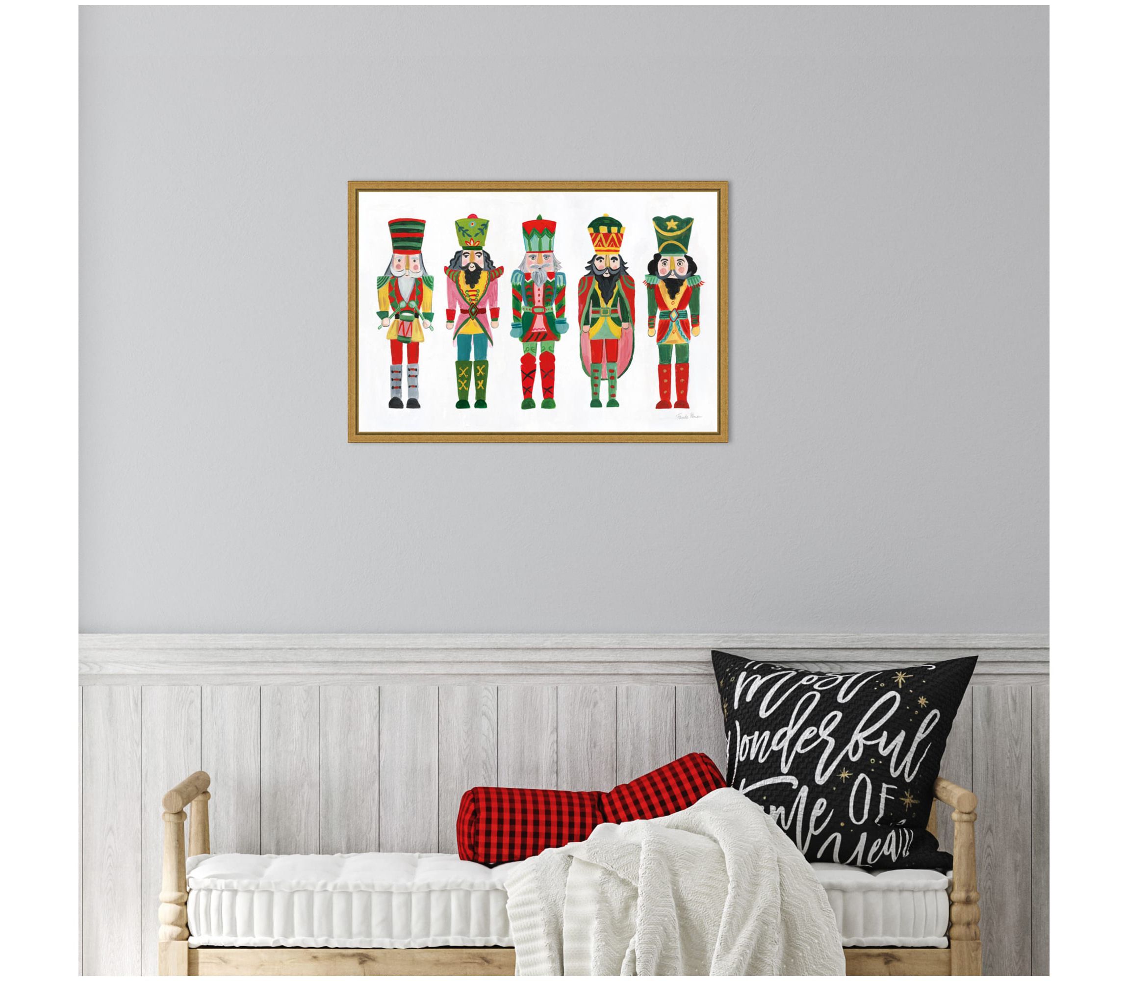 Holiday Nutcrackers I Framed Canvas Wall Art Print