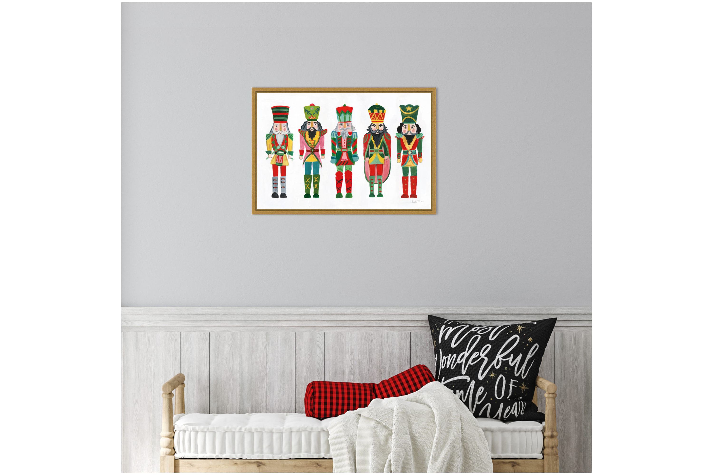 Holiday Nutcrackers I Framed Canvas Wall Art Print