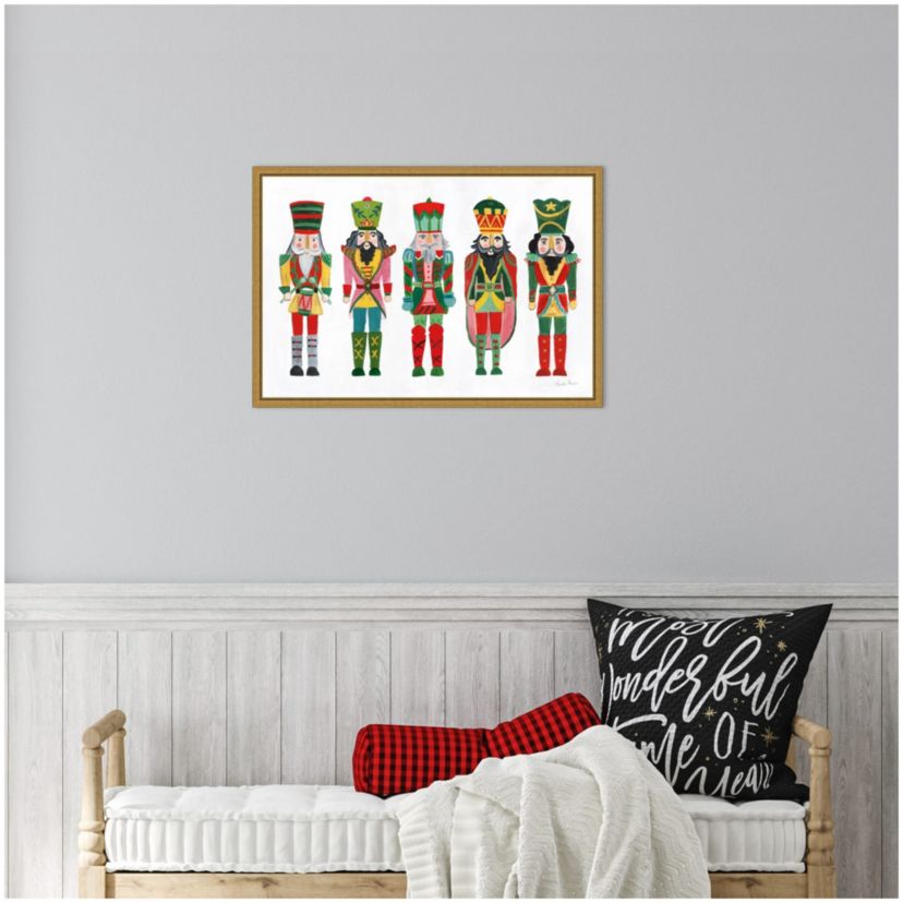 Holiday Nutcrackers I Framed Canvas Wall Art Print