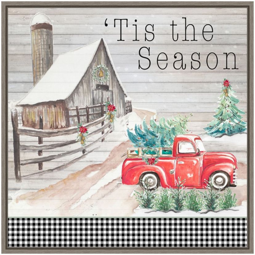 Believe in Holiday Magic IV Framed Canvas Wall Art Print