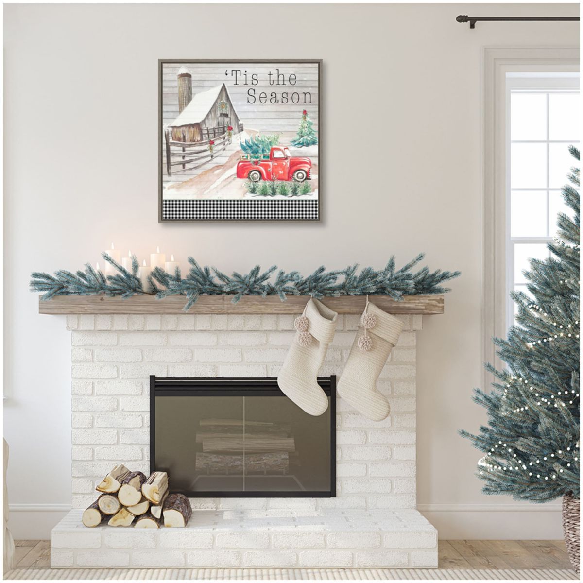 Believe in Holiday Magic IV Framed Canvas Wall Art Print