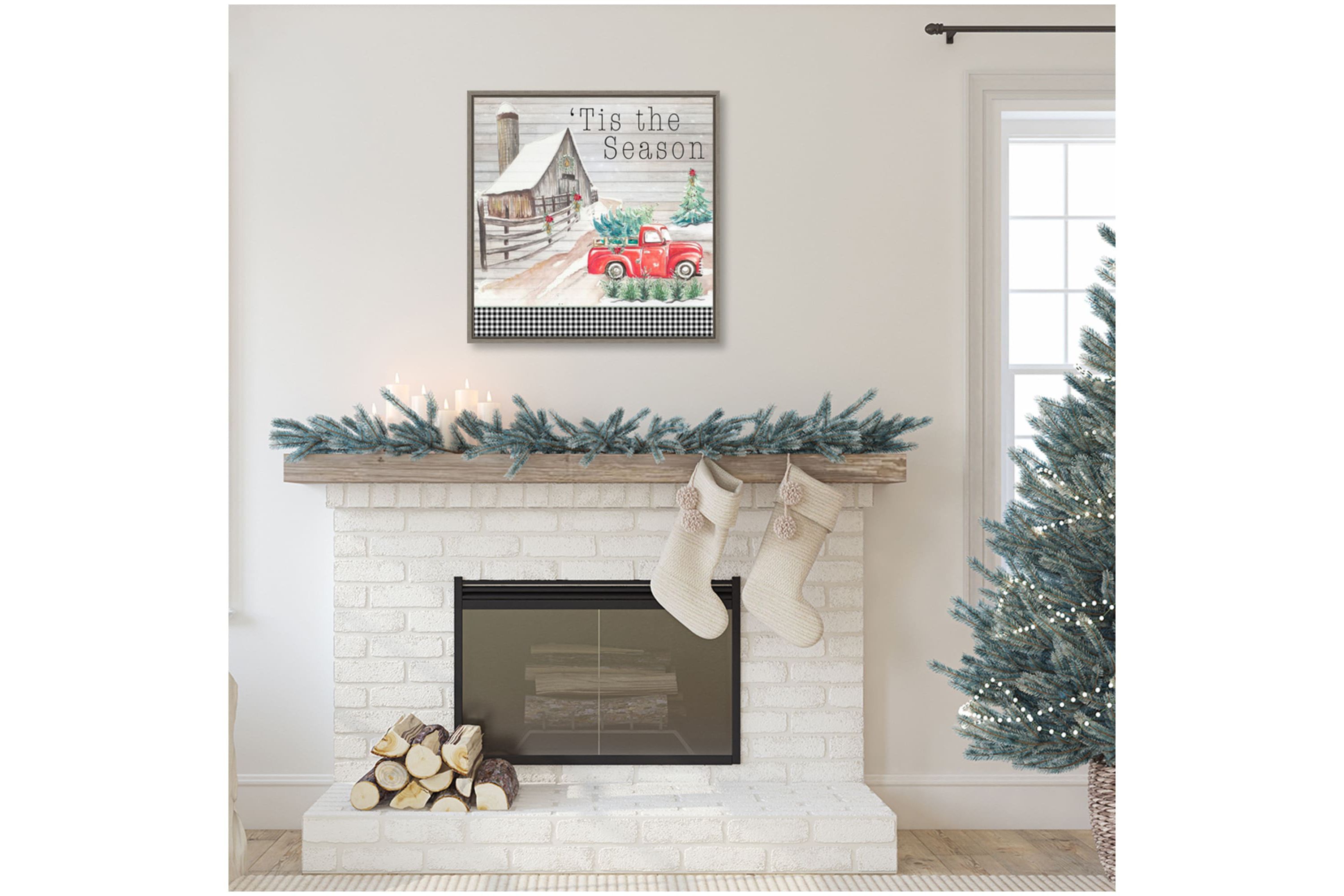 Believe in Holiday Magic IV Framed Canvas Wall Art Print