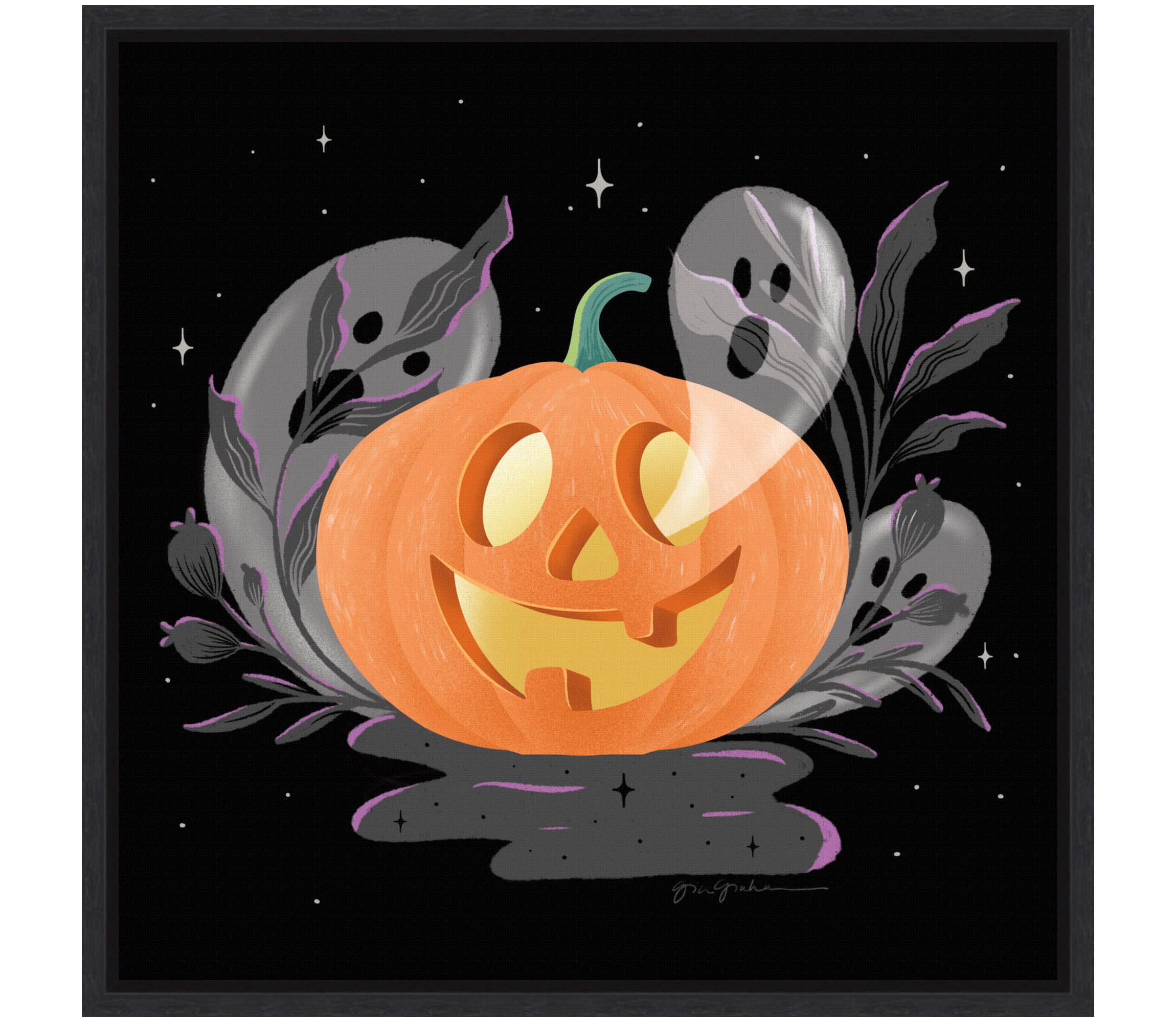 Hocus Pocus Halloween V Framed Canvas Wall Art Print