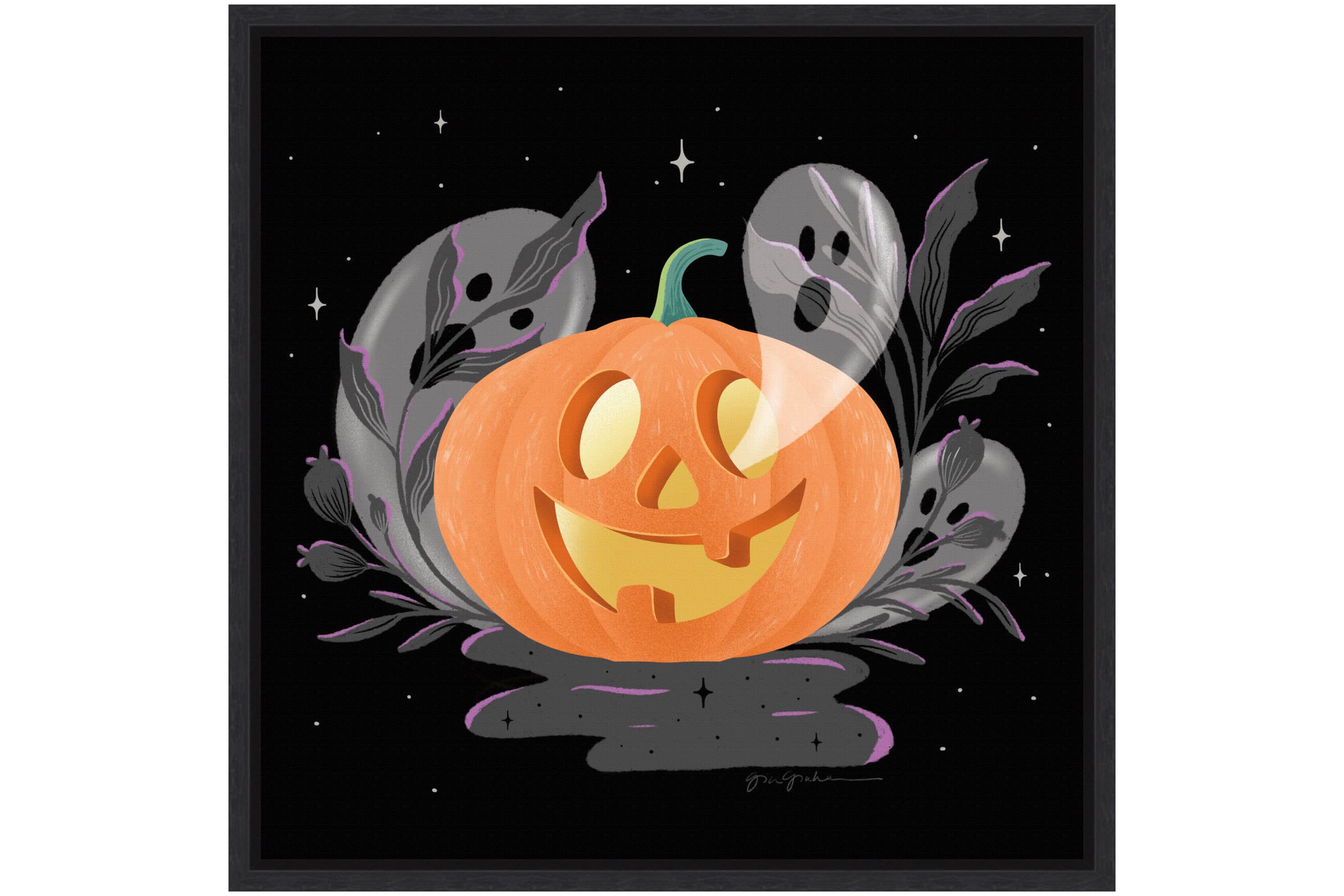 Hocus Pocus Halloween V Framed Canvas Wall Art Print