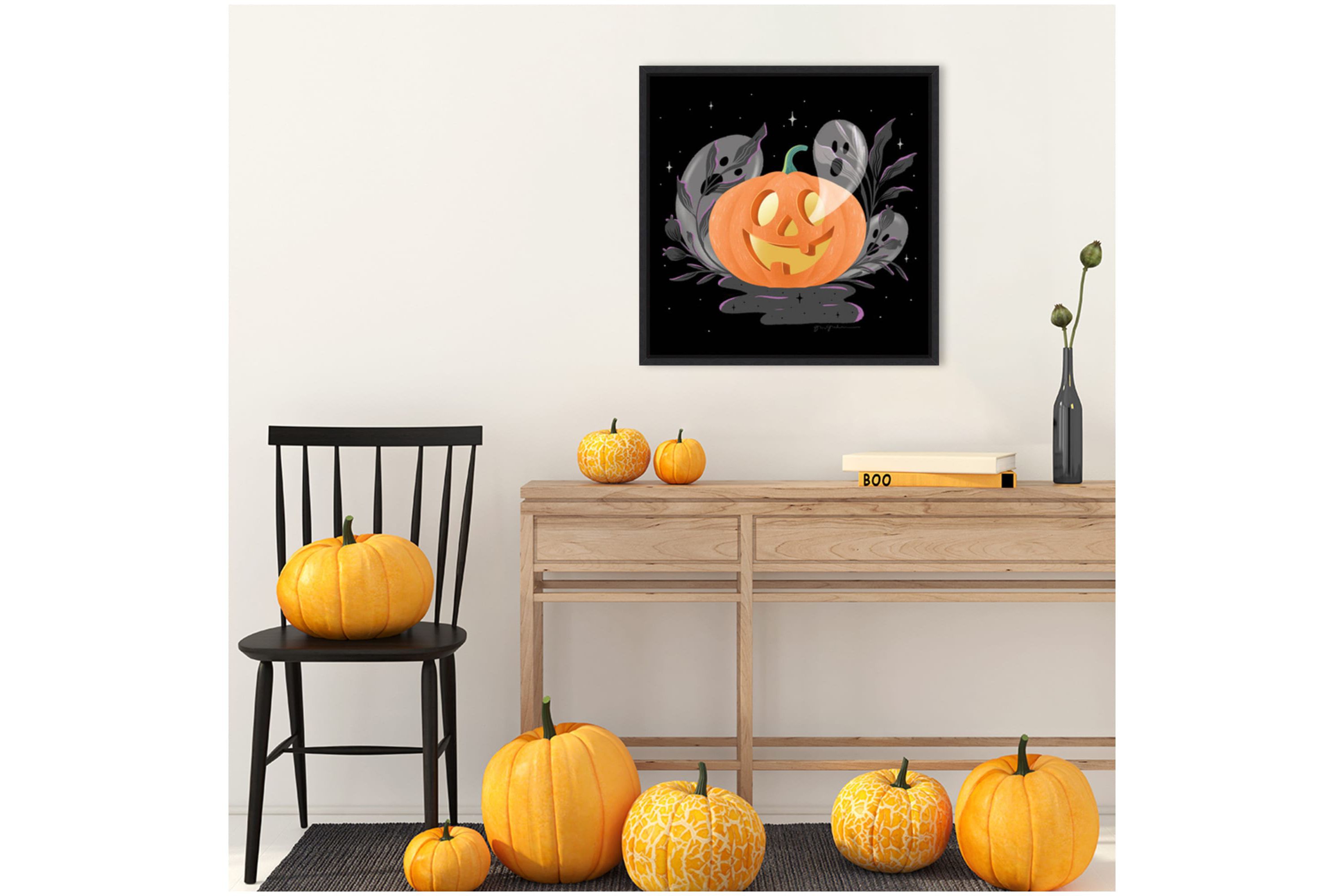 Hocus Pocus Halloween V Framed Canvas Wall Art Print