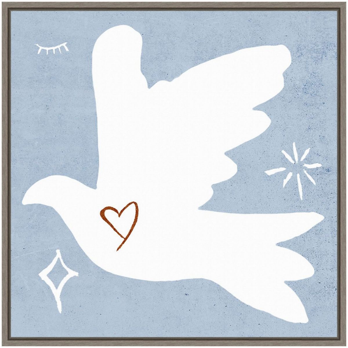White Dove I Framed Canvas Wall Art Print