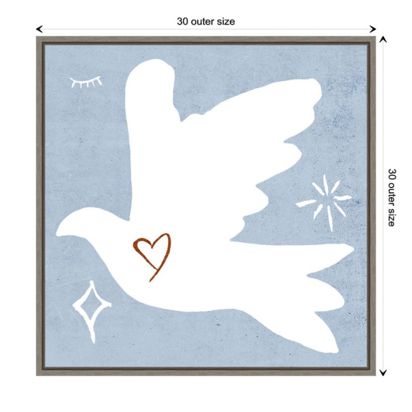 White Dove I Framed Canvas Wall Art Print