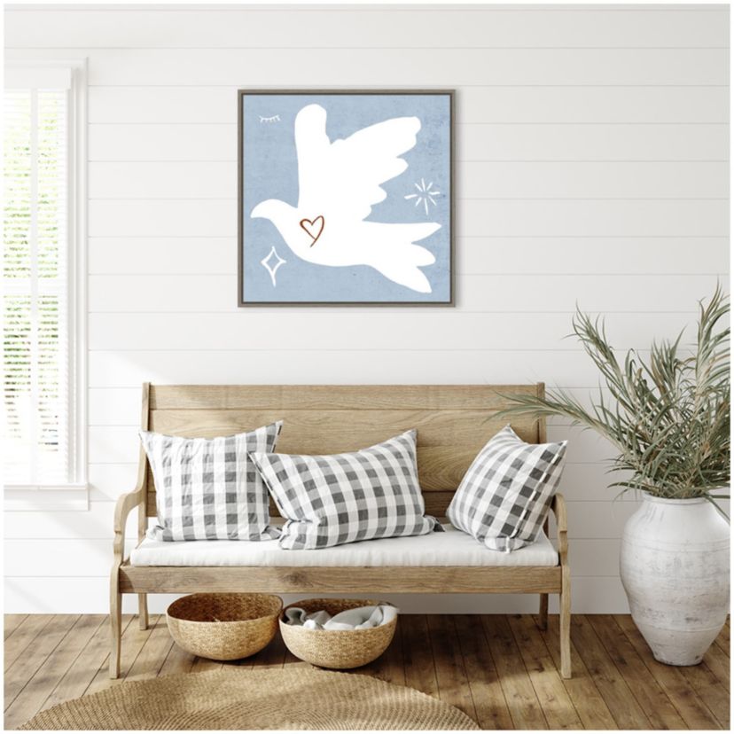 White Dove I Framed Canvas Wall Art Print