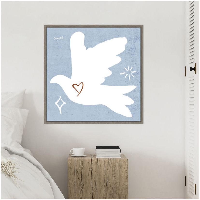 White Dove I Framed Canvas Wall Art Print