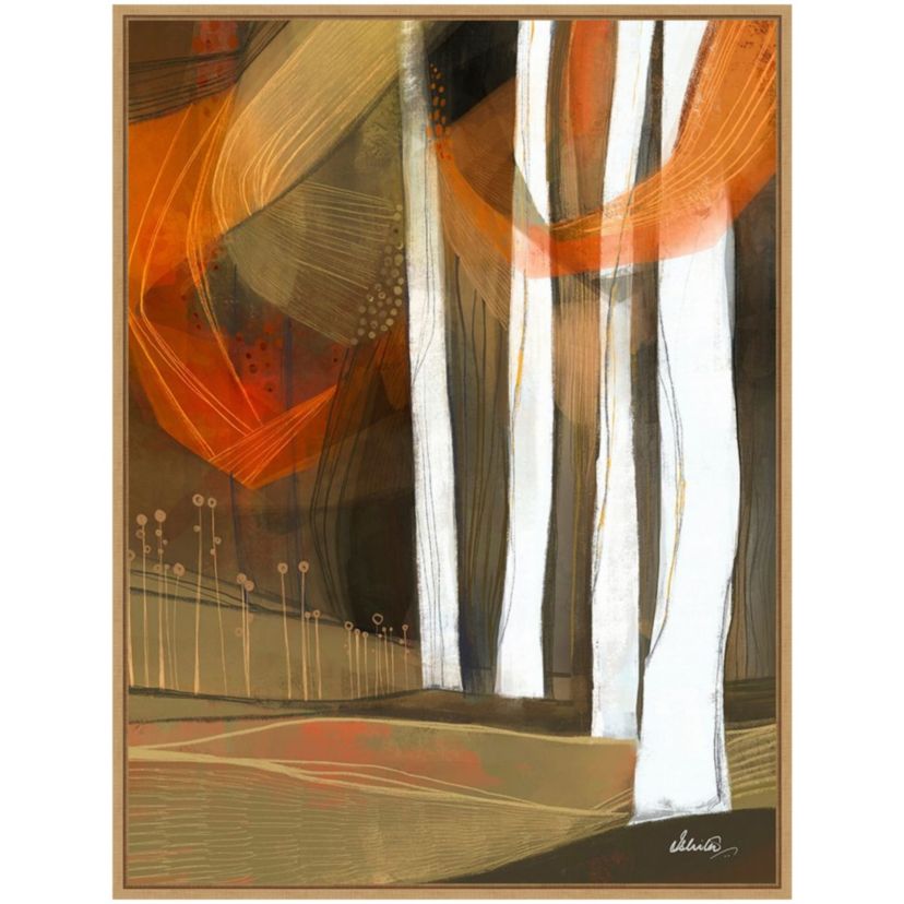 Ethereal Fall Forest Framed Canvas Wall Art Print