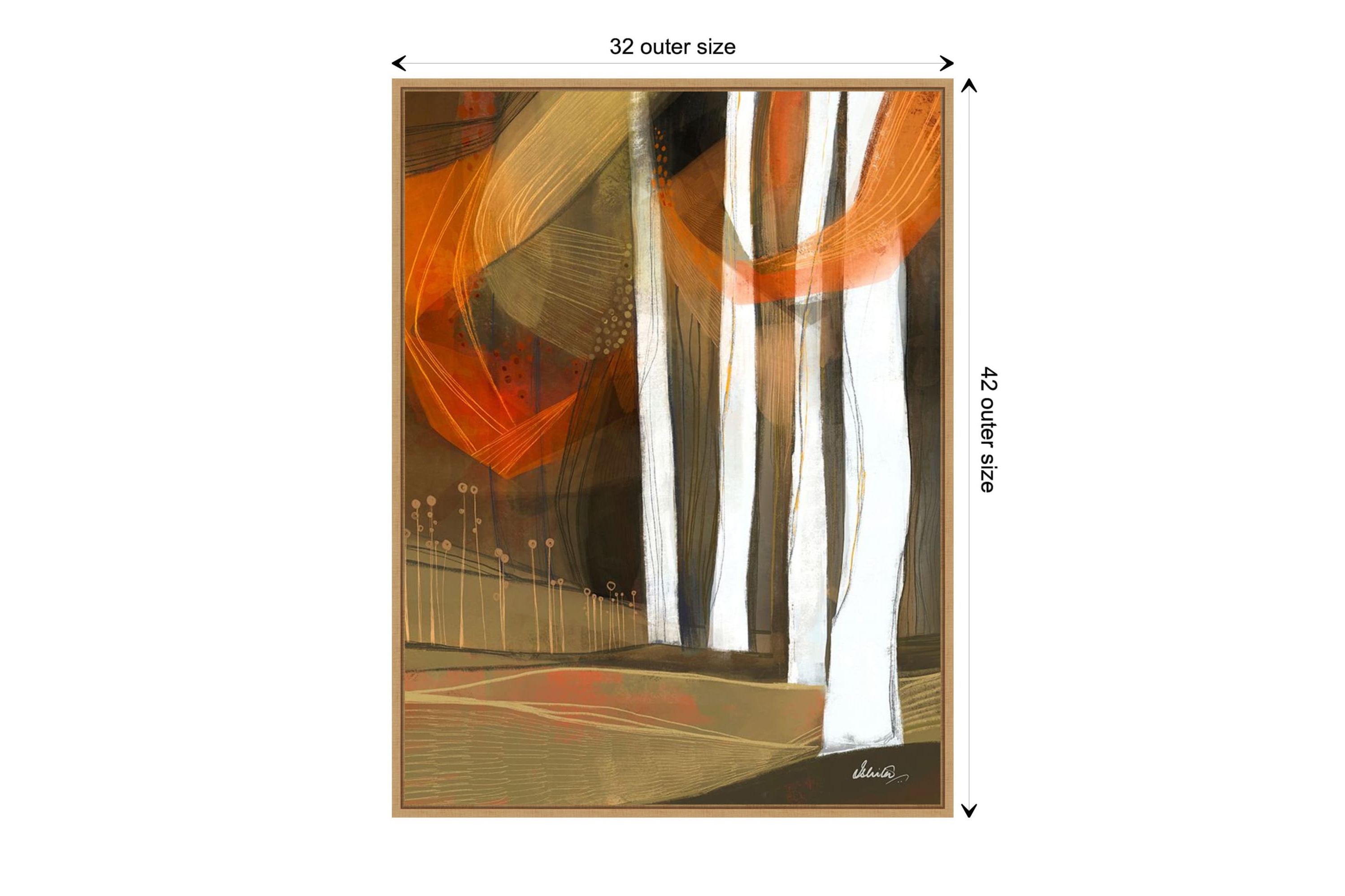 Ethereal Fall Forest Framed Canvas Wall Art Print