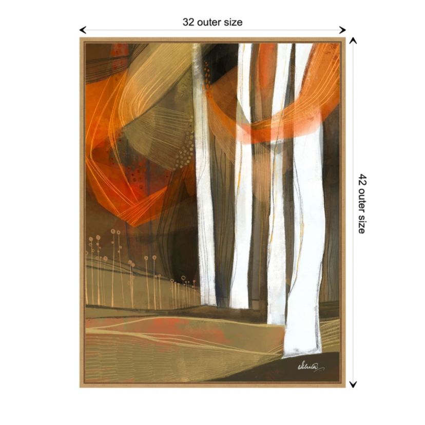 Ethereal Fall Forest Framed Canvas Wall Art Print