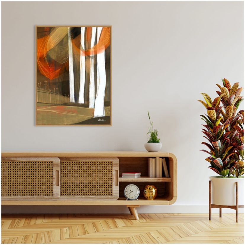 Ethereal Fall Forest Framed Canvas Wall Art Print