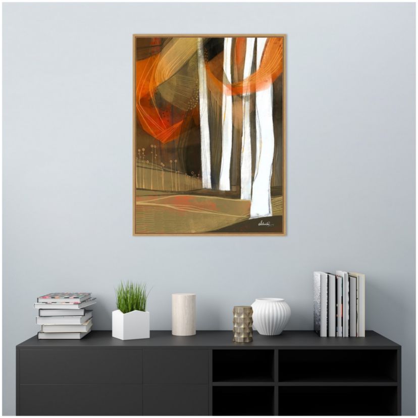 Ethereal Fall Forest Framed Canvas Wall Art Print