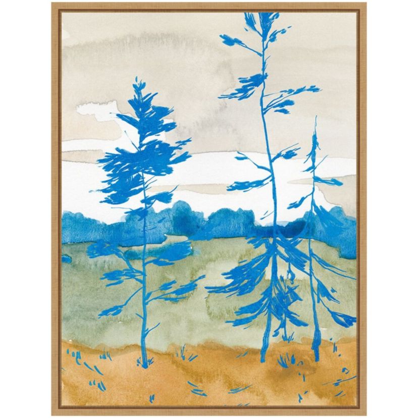 Cerulean Spruce Trees II Framed Canvas Wall Art Print