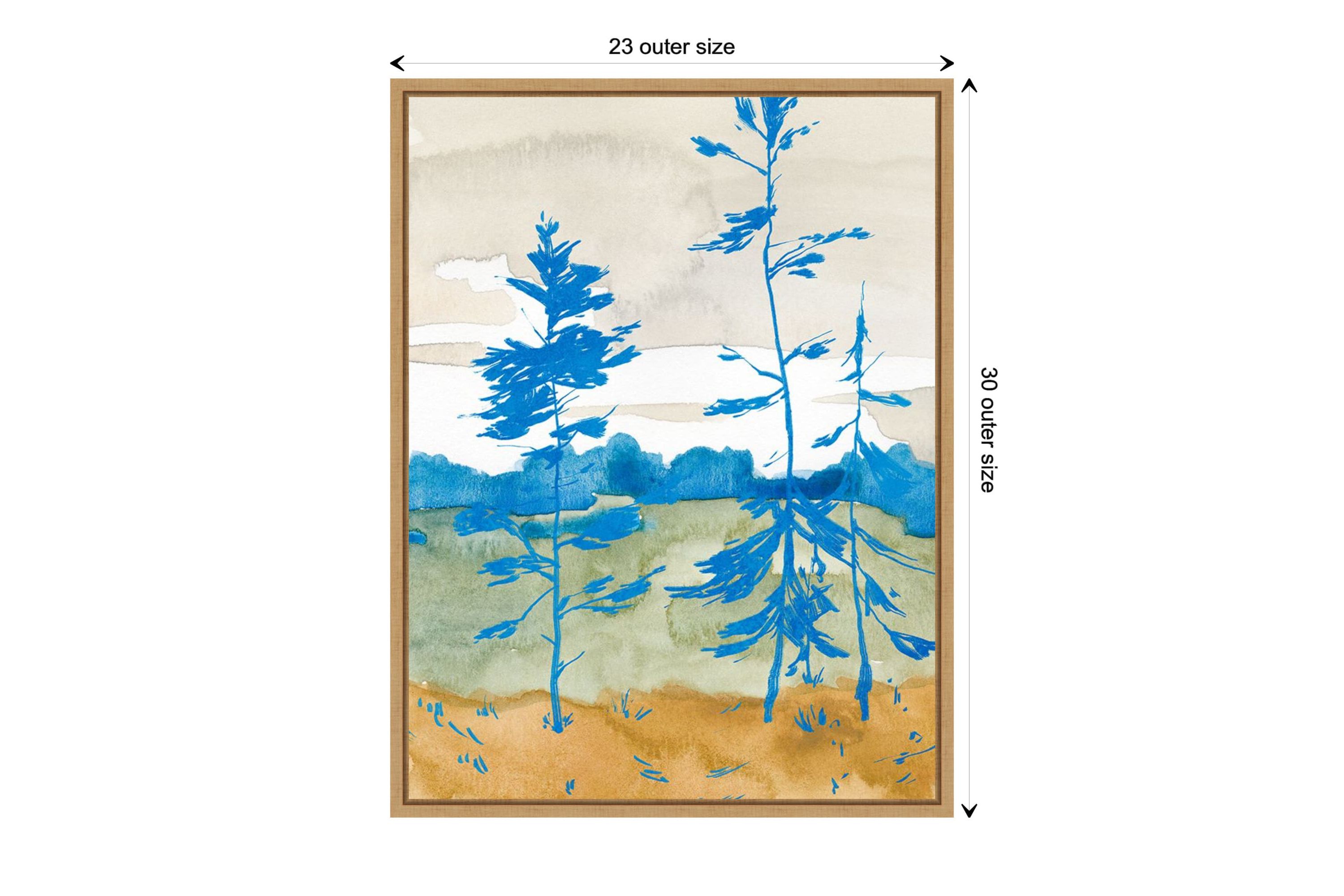 Cerulean Spruce Trees II Framed Canvas Wall Art Print