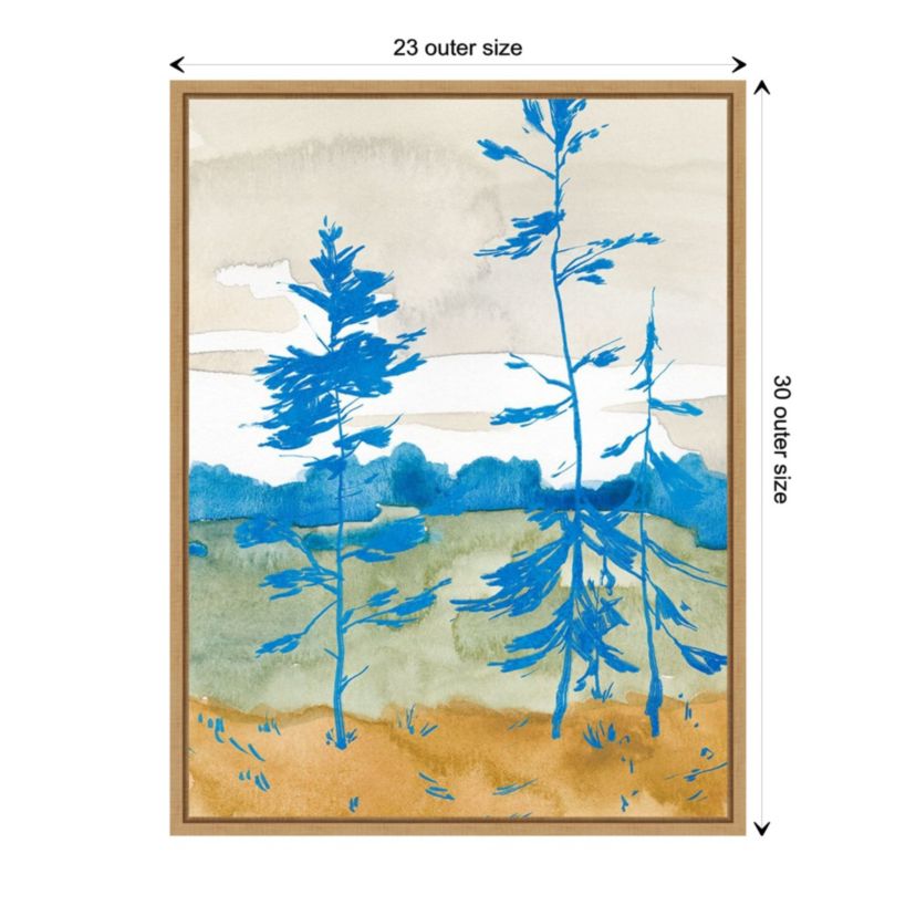 Cerulean Spruce Trees II Framed Canvas Wall Art Print