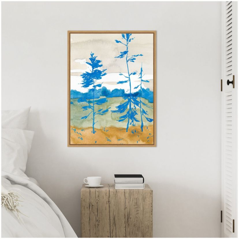 Cerulean Spruce Trees II Framed Canvas Wall Art Print