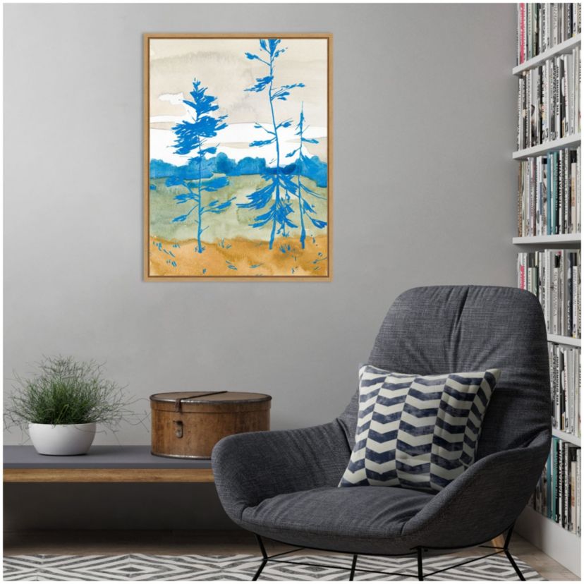 Cerulean Spruce Trees II Framed Canvas Wall Art Print