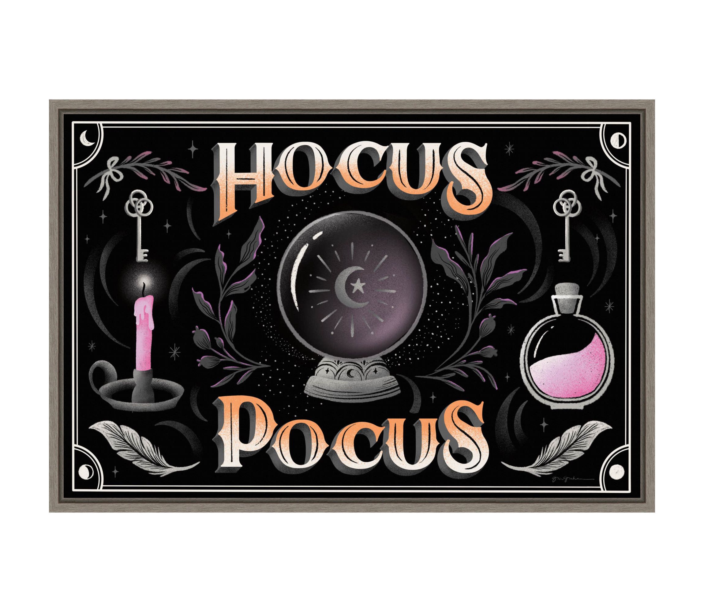 Hocus Pocus Halloween Black Framed Canvas Wall Art Print