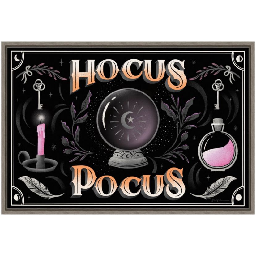 Hocus Pocus Halloween Black Framed Canvas Wall Art Print