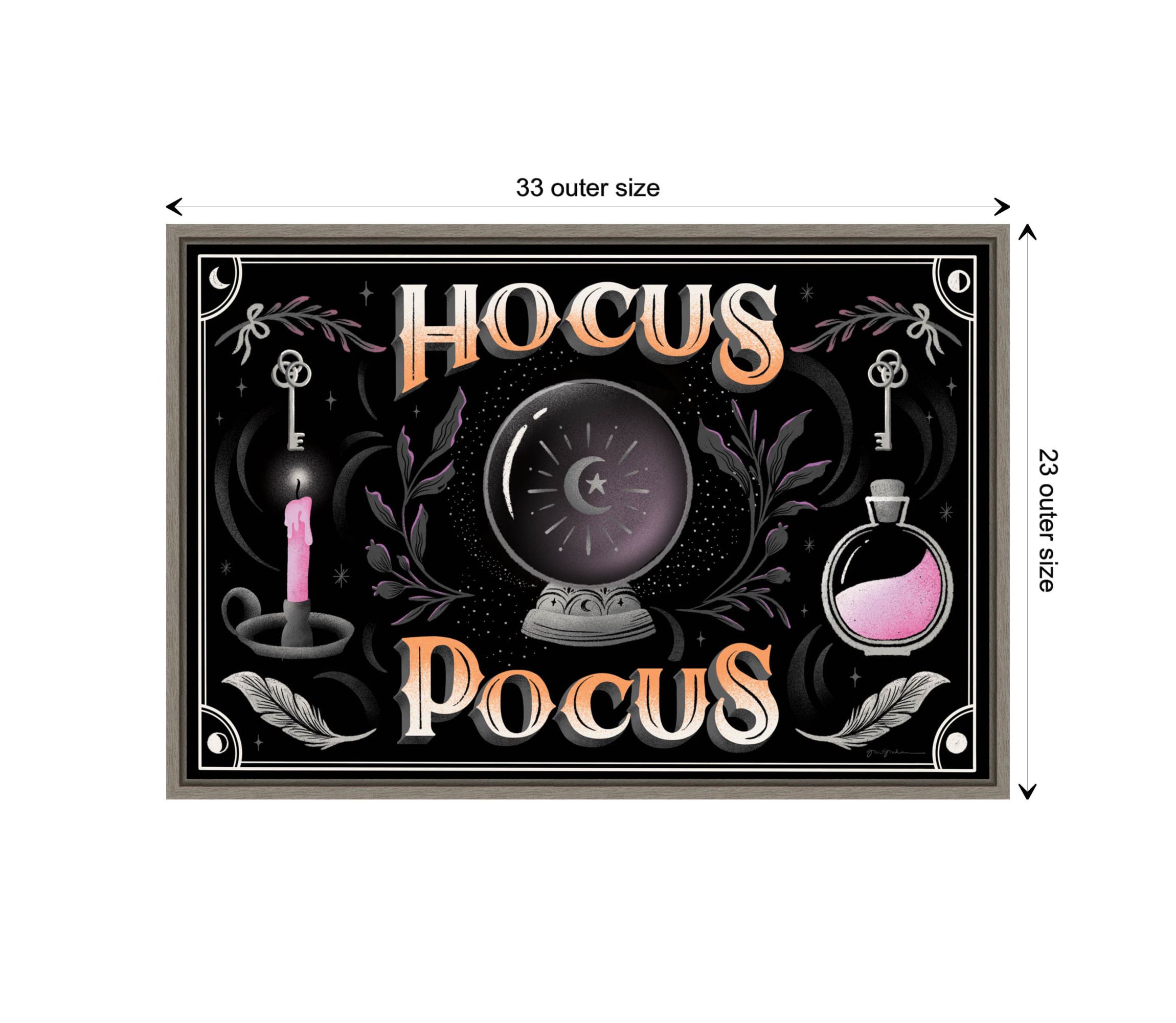 Hocus Pocus Halloween Black Framed Canvas Wall Art Print