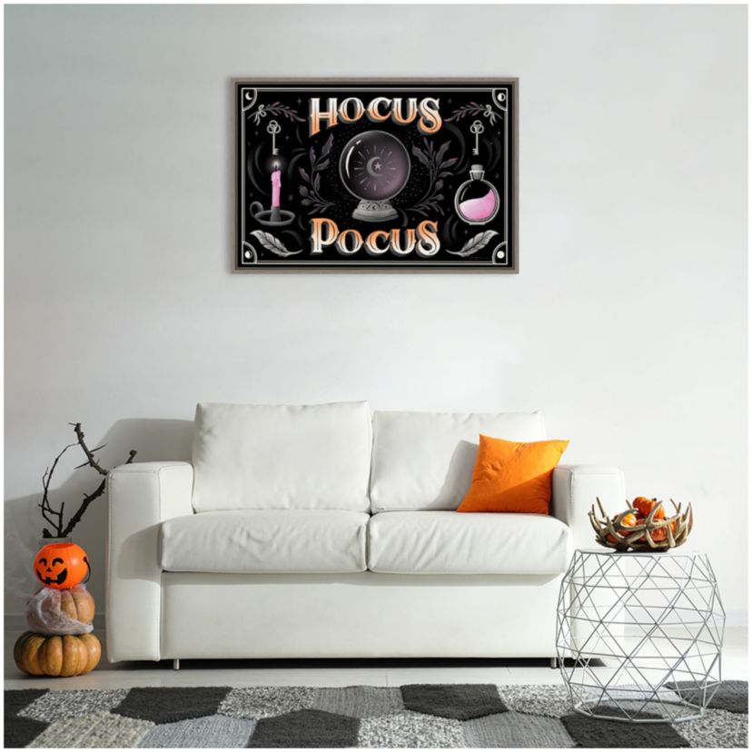 Hocus Pocus Halloween Black Framed Canvas Wall Art Print
