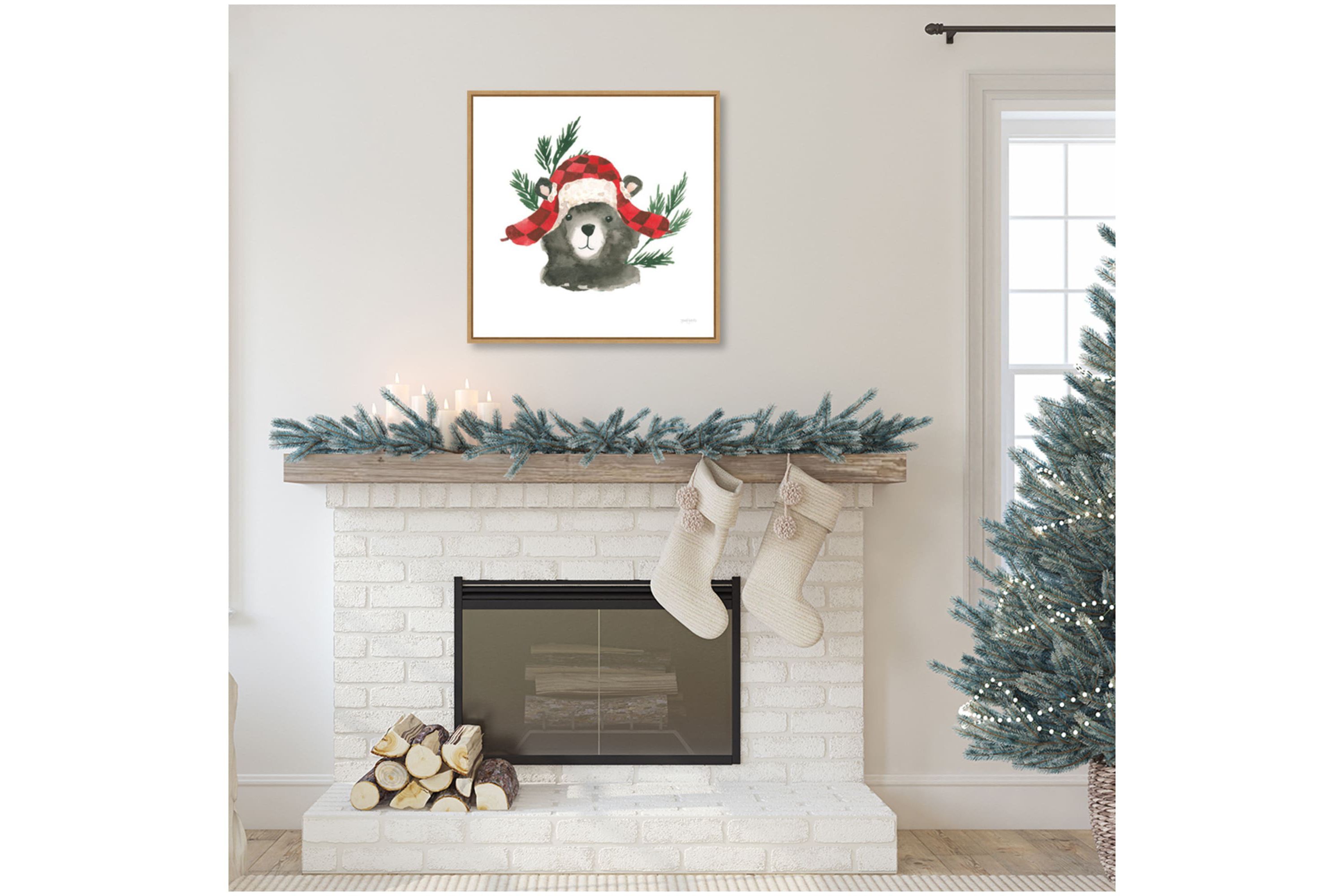 Critter Greetings V Framed Canvas Wall Art Print