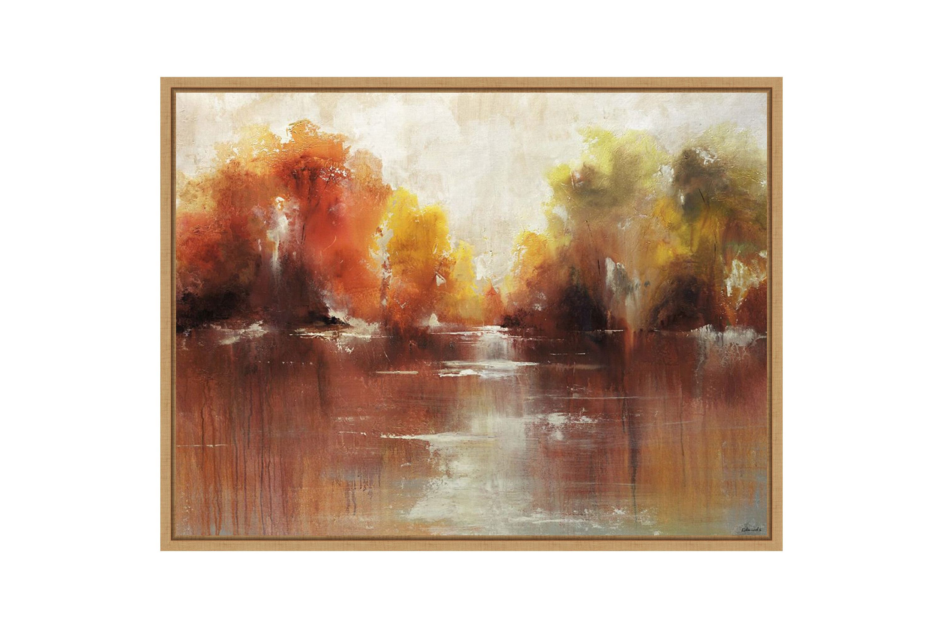 Jeweled Water Framed Canvas Wall Art Print