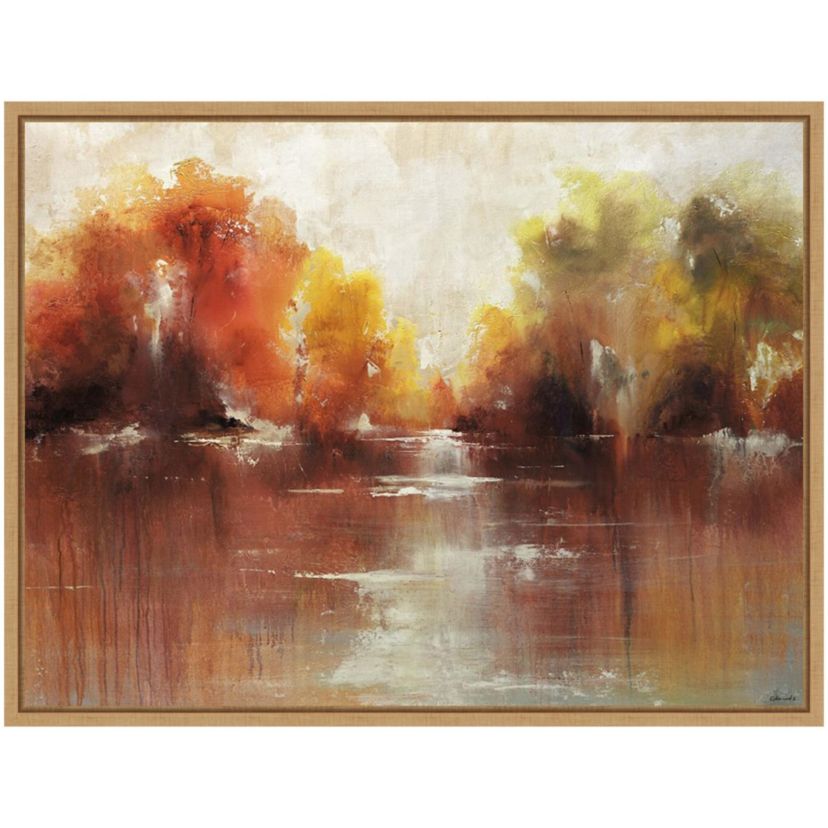 Jeweled Water Framed Canvas Wall Art Print