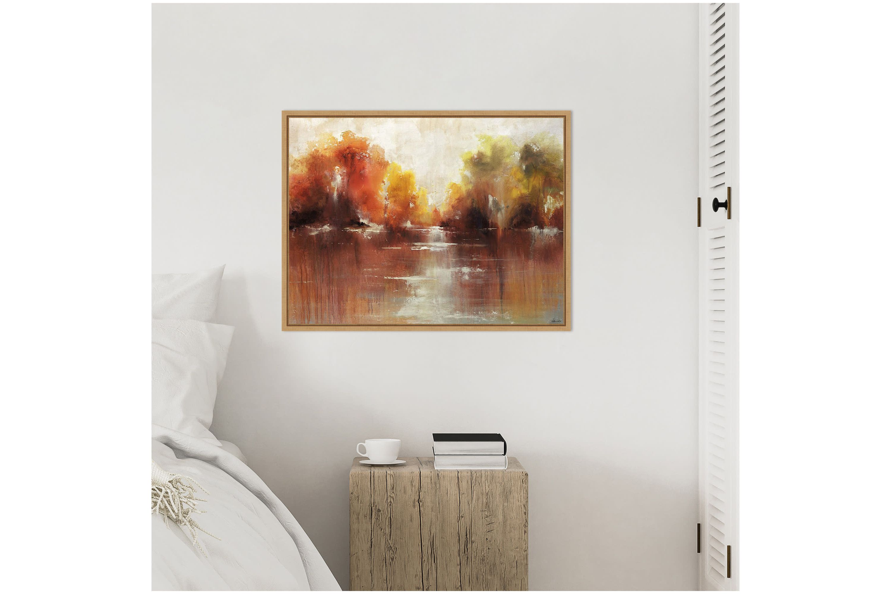 Jeweled Water Framed Canvas Wall Art Print