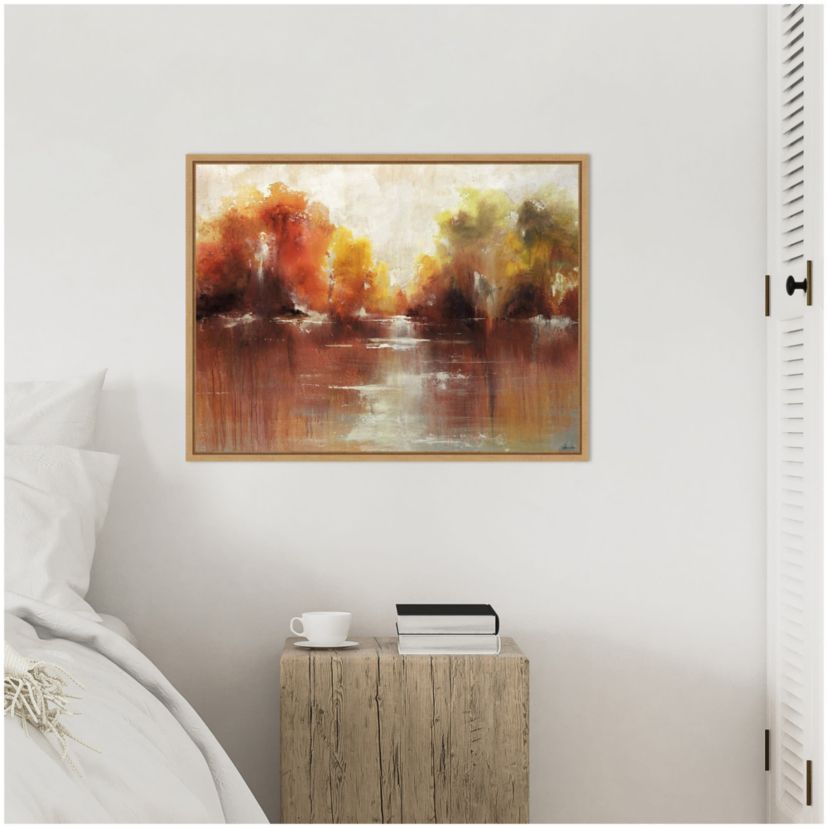Jeweled Water Framed Canvas Wall Art Print