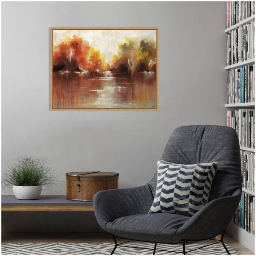 Jeweled Water Framed Canvas Wall Art Print