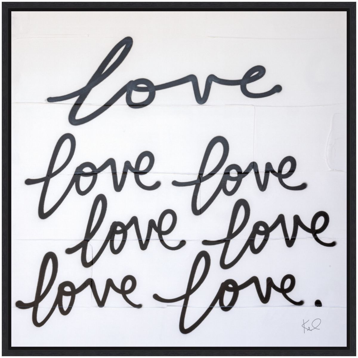 Love Times Seven Sq Framed Canvas Wall Art Print