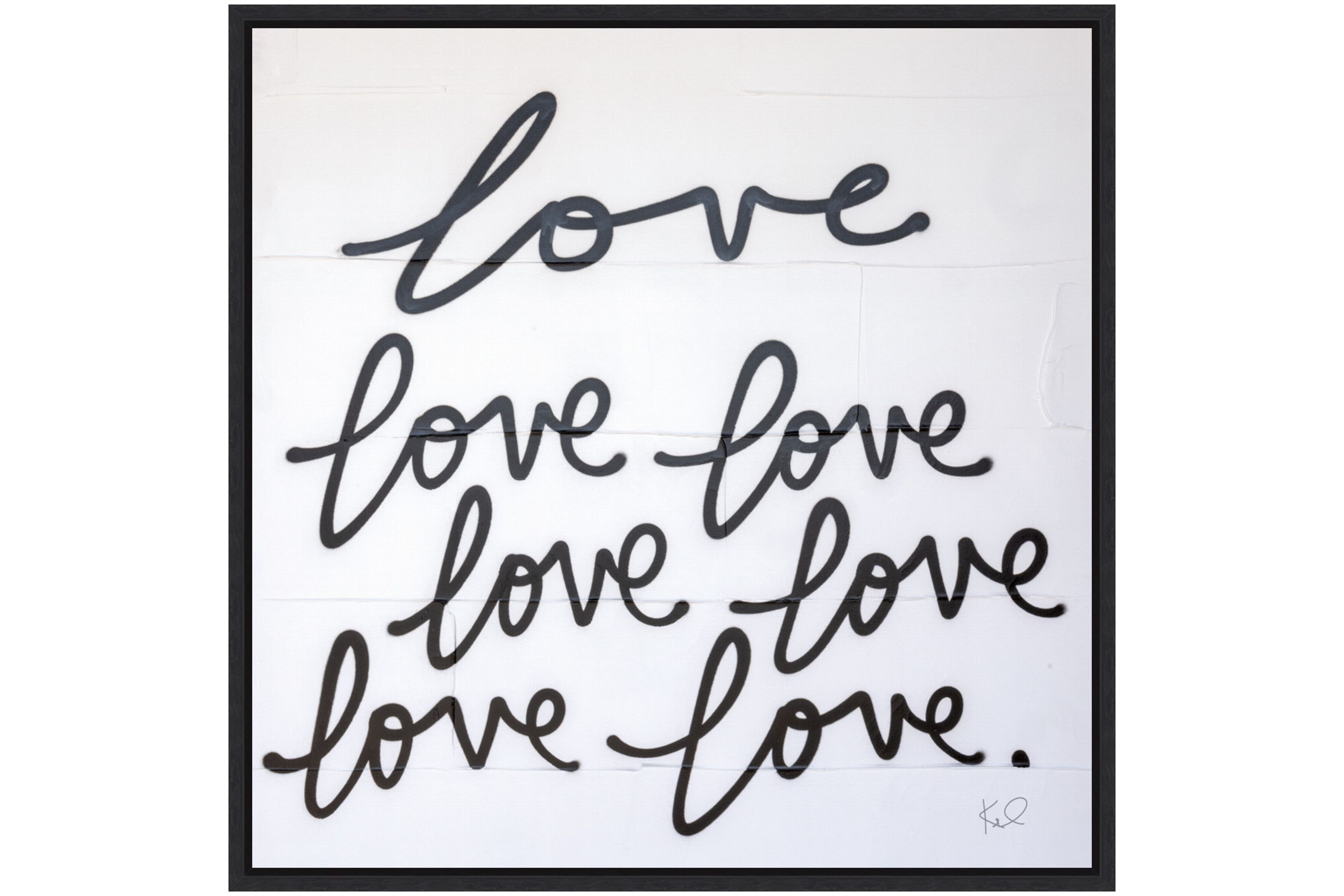 Love Times Seven Sq Framed Canvas Wall Art Print