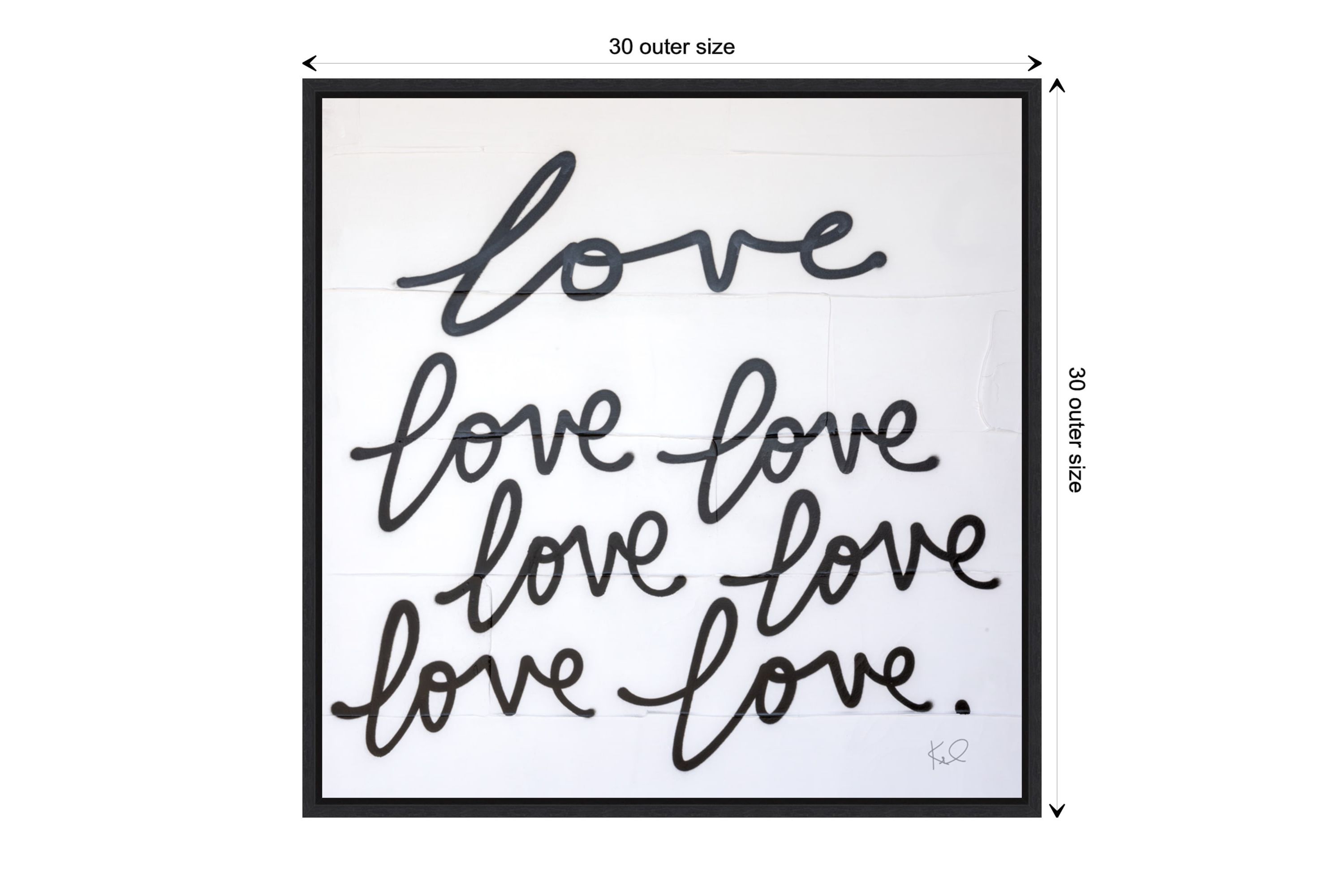 Love Times Seven Sq Framed Canvas Wall Art Print