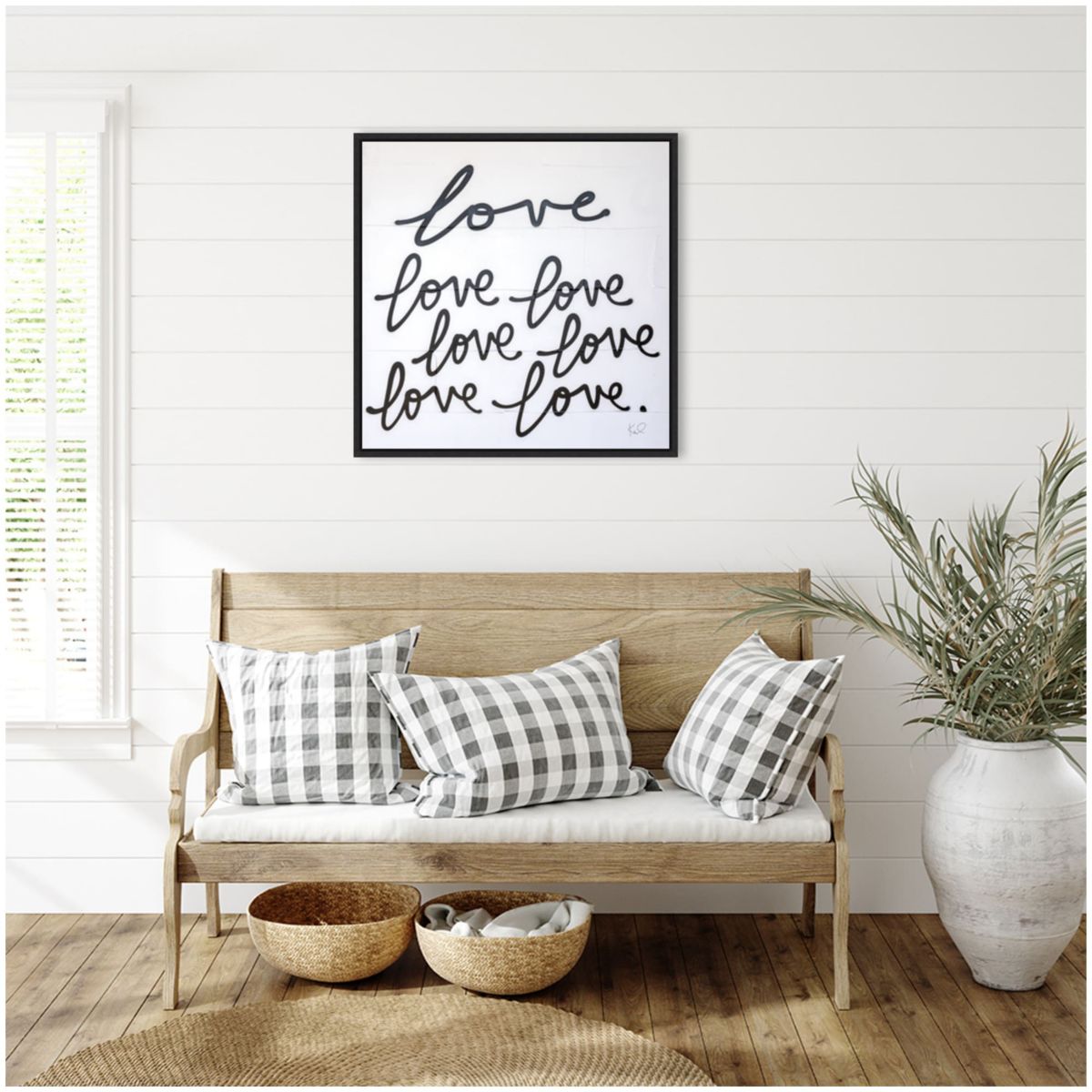 Love Times Seven Sq Framed Canvas Wall Art Print