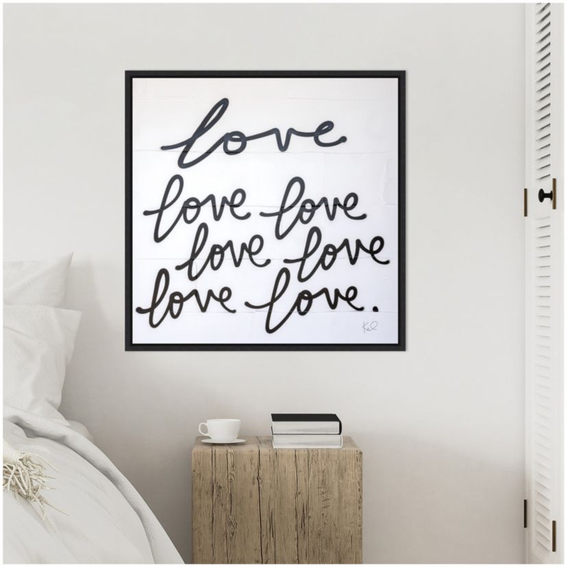 Love Times Seven Sq Framed Canvas Wall Art Print