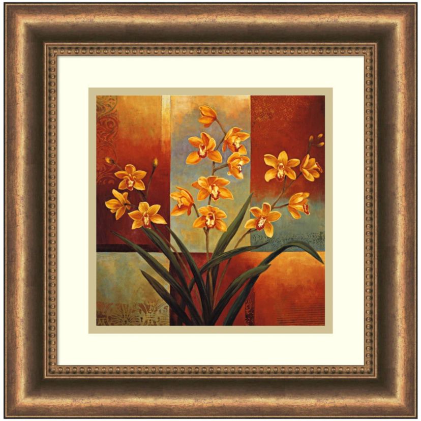 Orange Orchid Framed Wall Art Print