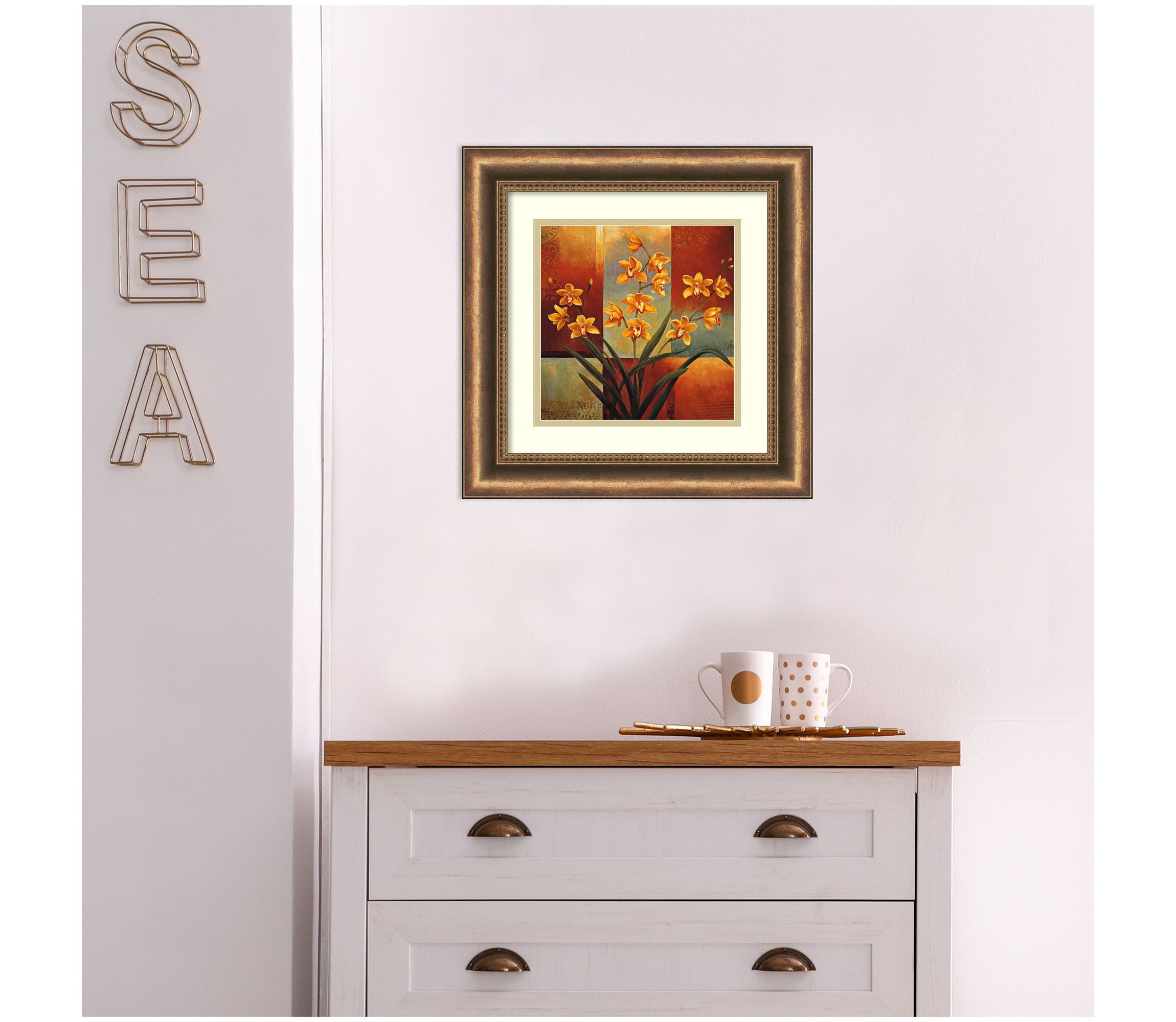Orange Orchid Framed Wall Art Print