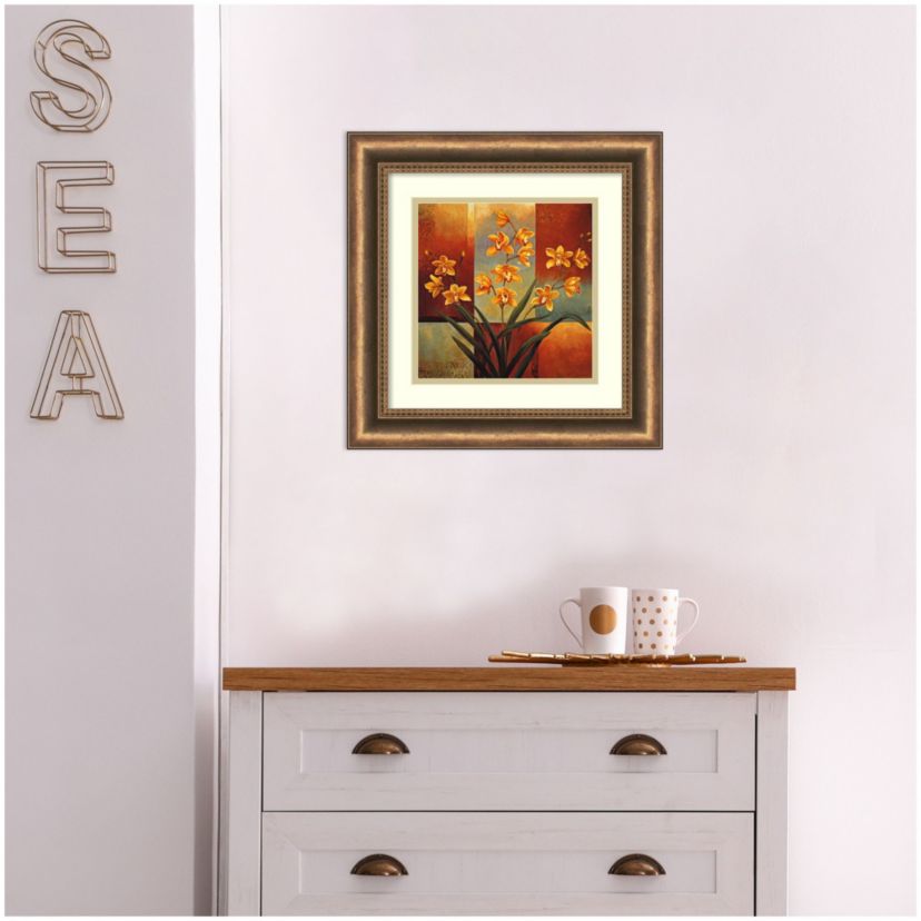 Orange Orchid Framed Wall Art Print