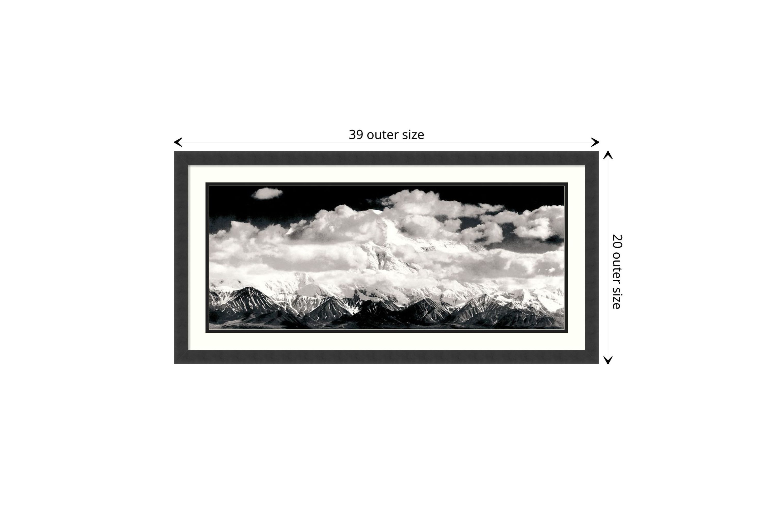 Mount McKinley Range, Clouds, Denali National Park, Alaska, 1948 Framed Wall Art Print