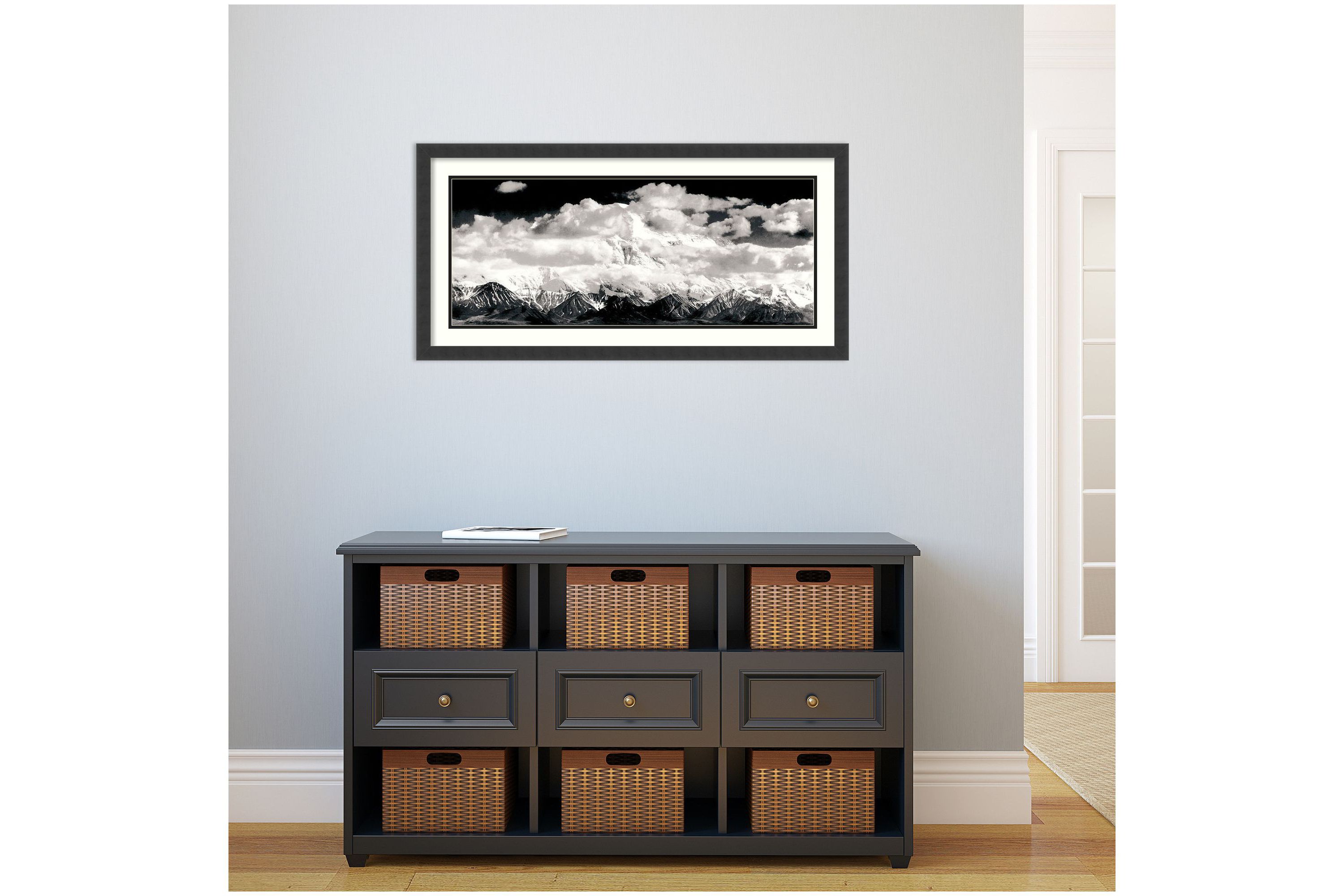 Mount McKinley Range, Clouds, Denali National Park, Alaska, 1948 Framed Wall Art Print
