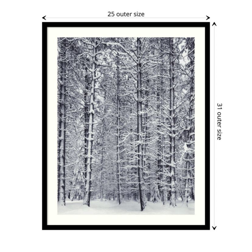 Pine Forest in the Snow, Yosemite National Park Framed Wall Art Print