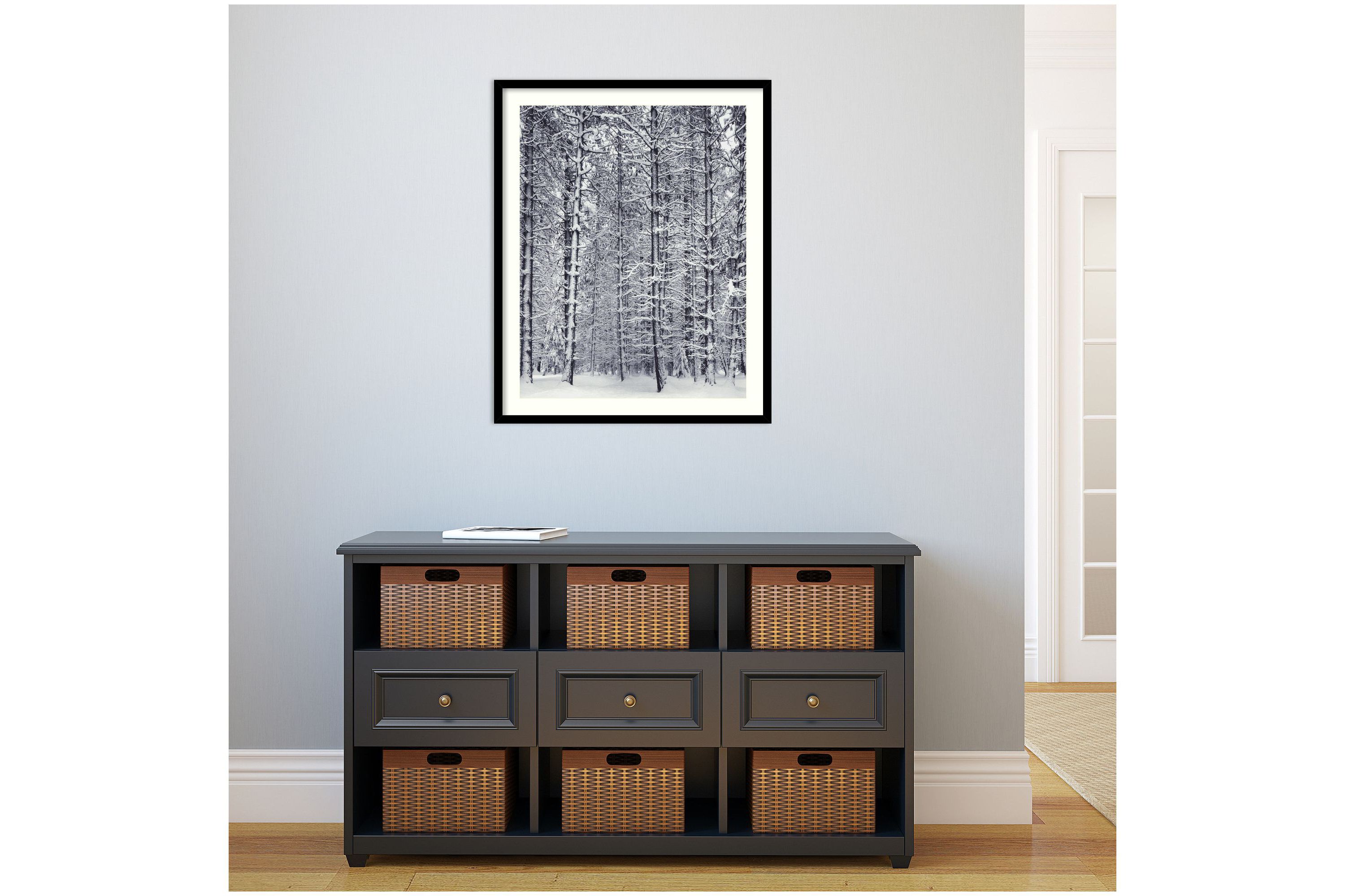 Pine Forest in the Snow, Yosemite National Park Framed Wall Art Print