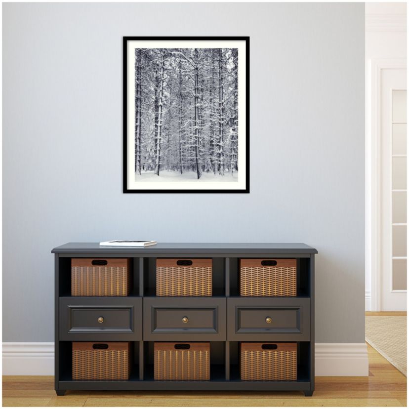 Pine Forest in the Snow, Yosemite National Park Framed Wall Art Print