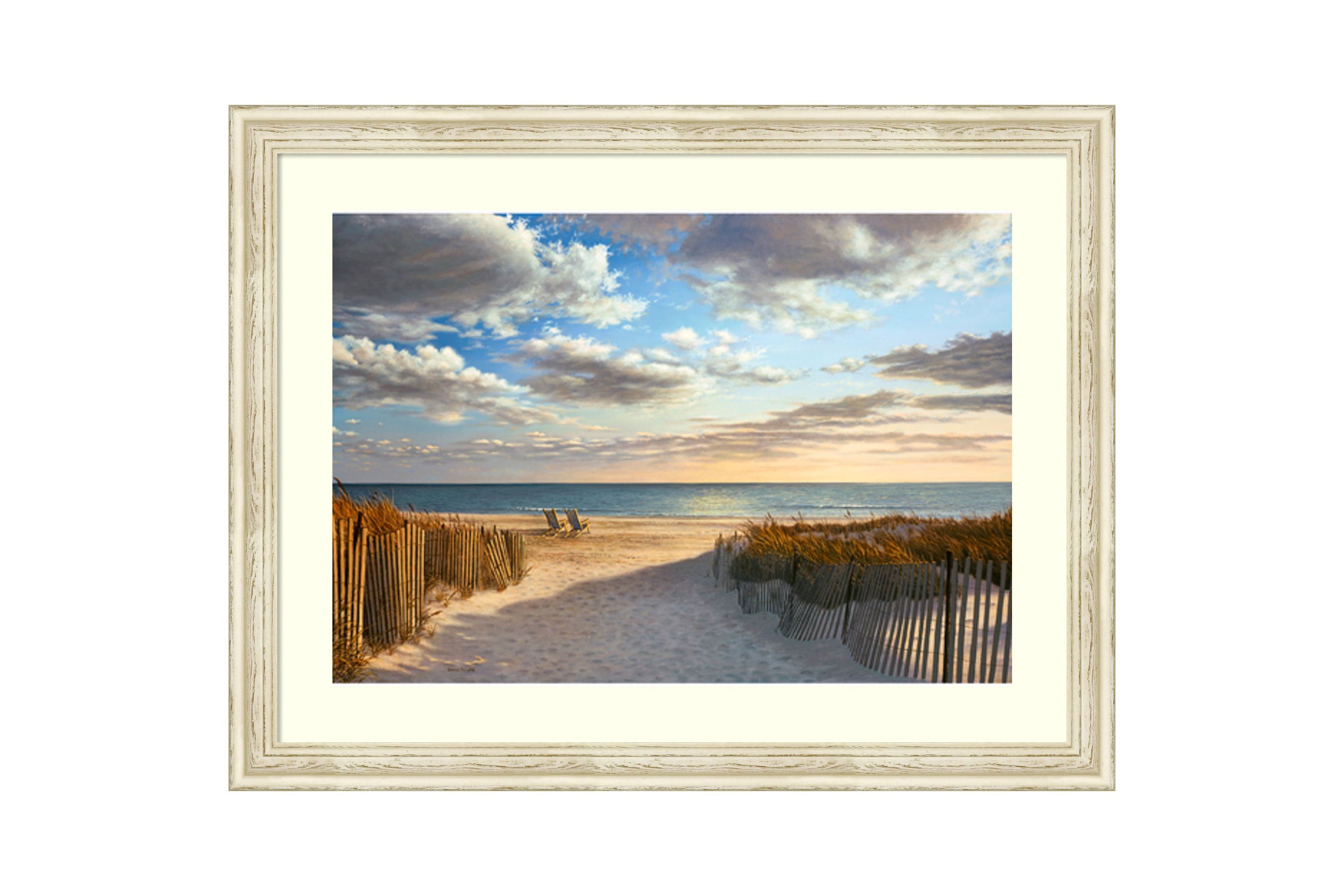 Sunset Beach by Daniel Pollera Wood Framed Wall Art Print